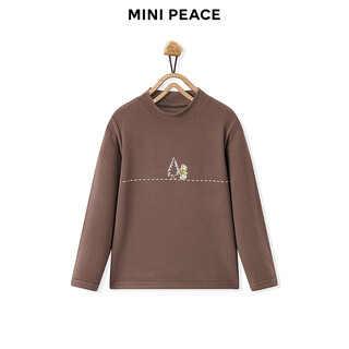 Minipeace children's clothing winter new boys' long-sleeved t-shirt f1cpf4442 cambridge brown 110