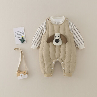 Baby autumn and winter thickened split suit for men and women, quilted sweatshirt, one-piece overalls, two pieces, xingka, lining is pure cotton, 36cm 73cm, suitable for 12-17 jin jin equals 0.5 kg