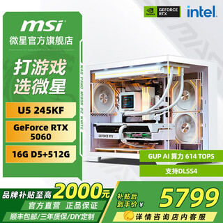 Msi family bucket i5 14600kf/msi rtx5060/5070 graphics card live broadcast e-sports game delta wukong desktop assembly computer host complete machine diy assembly machine ultra5 245kf+rtx5060丨configuration three
