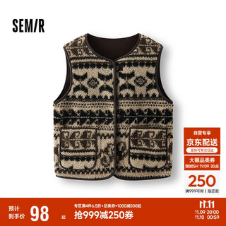 Semir vest for women winter imitation lamb wool double-sided round neck inner wear 2025 lazy retro top 109725103003
