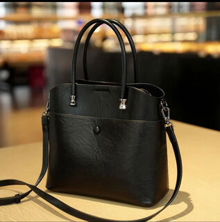 Brand bag for women 2025 new retro genuine leather bucket bag large capacity handbag commuter shoulder crossbody bag for women black