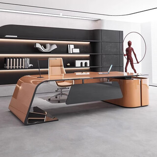 Creative painted boss desk, light luxury desk, president's desk, simple modern medical beauty executive manager desk combination 1.6*0.8*m left side cabinet