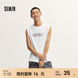 Semir vest men's wide shoulder sleeveless t-shirt teenagers loose sports vest summer inner top trendy print bleached 10007 m