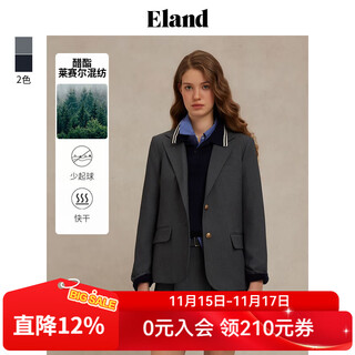 Eland acetate lyocell eland suit women's fitted suit commuting jacket 2025 autumn new dark gray (17) d/gray m