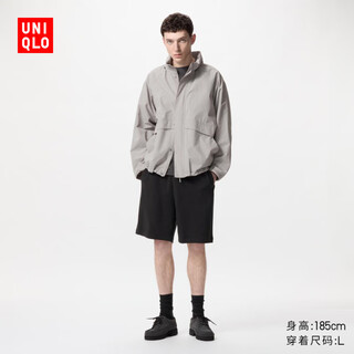 Uniqlo men's and women's high elastic casual shorts loose casual sports pants living pants can be weared 475827 09 black m