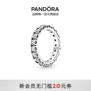 Pandora everlasting brilliant ring 925 silver simple personalized stacked birthday gift for girlfriend sparkling rows of gemstones eternity ring 58mm no. 18 ring
