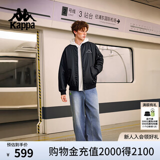 Kappa back-to-back spring and autumn sports jacket coat casual knitted cardigan top men's spring trendy k0e52mm01d black-990 xl