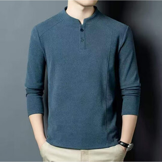 Fr.yh.zh daolai men's wansu fashion sweater new light luxury double-sided german velvet bottoming shirt men's henry collar long sleeve t-shirt gray m 90-110jin jin is equal to 0.5 kg