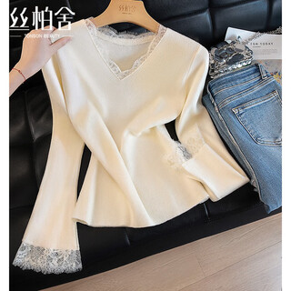 Sibaishe v-neck long-sleeved bottoming shirt for women 2025 autumn and winter new fashion solid color slim fit top