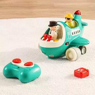 He jiangong early education remote control car simulation airplane model 1-4 years old children's toy car model set electric early education remote control airplane c999500-