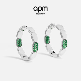 Apm monaco green exquisite hoop earrings women 2025 new women's earrings birthday gift