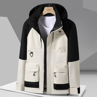 Camel (camel) outdoor jacket for men in autumn and winter three-in-one simple color-blocking workwear cycling suit windproof sports jacket khaki three-in-one m recommendation 95 jin jin is equal to 0.5 kg -115 jin jin is equal to 0.5 kg