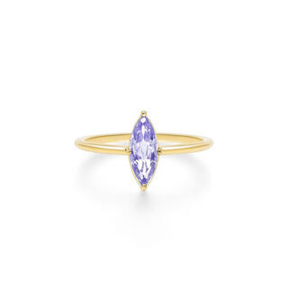 Ahkah women's ring elegant, simple and exquisite sparkling 18k brass tanzanite marquise cut purple gemstone picture color no. 5