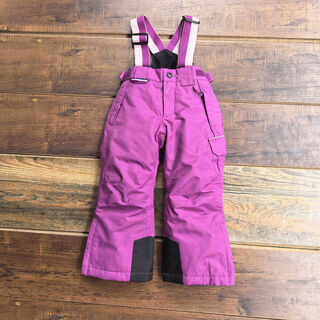 Autumn and winter children's and baby's outdoor bib ski pants for boys and girls, windproof, waterproof and warm assault cotton pants, purple 40 2t, suitable for heights around 90