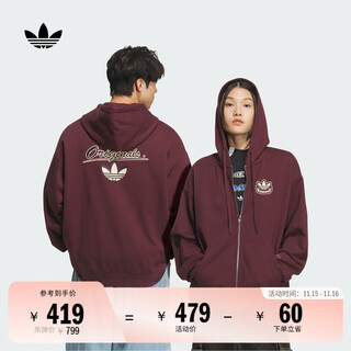 Adidas 2025 new knitted sports hooded jacket for men and women in autumn adidas clover aurora ruby red xl