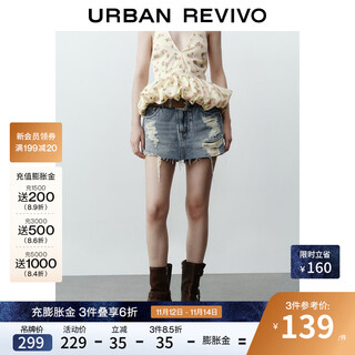 Ur2025 new autumn women's design ripped culottes style denim shorts uyv850098 blue 25