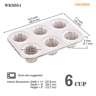 Chefme cartoon 12-cup koruli cookie mold cake bell baking mold wk9864 koruli 6 cups