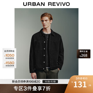 Ur2025 spring new men's light mature style full bottom jacquard patch pocket casual jacket umm840018 dark gray stripes m