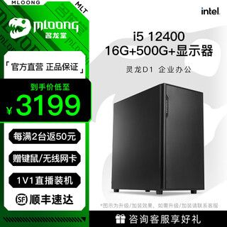 Minglongtang i5 10400f/12400/13400 desktop office computer host enterprise business office designer home assembly computer diy complete machine assembly machine complete set version i5 12400f+16g/500g+monitor
