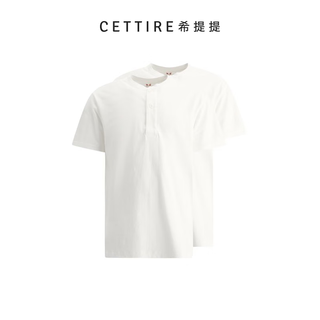 Beams plus2 piece henley shirt white s