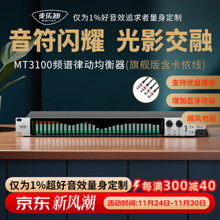 Melody mt3100 digital spectrum analyzer equalizer, professional 31-band eq adjustment, intelligent noise reduction audio processor, audiophile-grade home stage performance ktv peripheral equipment, mt3100 flagship spectrum analyzer (including xlr male and bus)