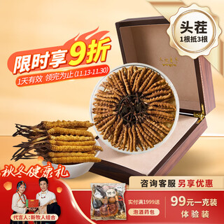 观采归【西藏那曲】野生冬虫夏草正宗送长辈老年人补品礼盒虫草礼品实用 [4根/克]10克家庭装40根（送一根人工草做比较