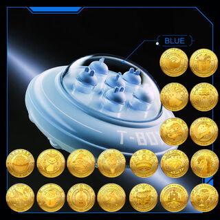 其他家乳牙收纳盒宝宝男孩婴儿胎毛挂件胎发飞船收藏盒脐带儿童换牙纪念 UFO飞碟蓝+20牙仙子金币二十乳牙瓶+脐带瓶+胎发瓶