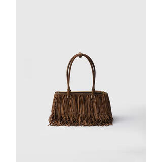 Prada fw25 light luxury women's brown suede shoulder bag brown one size