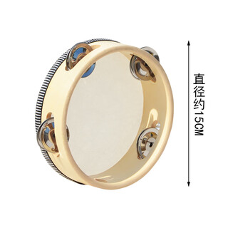 Nettong qibei children's percussion instrument full set orff teaching aids professional music early education string bell soundboard touch tambourine double ring tube 6-inch wooden tambourine
