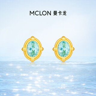 Mankalong gold earrings in blue, perfect 5g sparkling fashion design, versatile commuting inlaid birthday gift for girlfriend