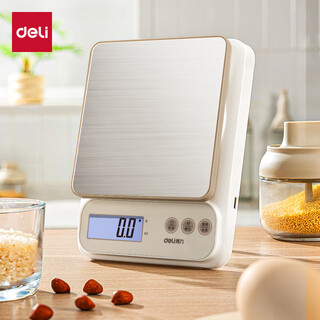 Deli small electronic scale high-precision kitchen scale baking precision charging model - stainless steel scale 5kg 0.5g