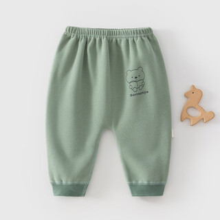 小红书爆款婴儿裤子秋冬加绒一体绒无骨中厚款宝宝大屁屁裤幼230 墨绿色读书朗加绒PP裤 cm新生儿2个月 52