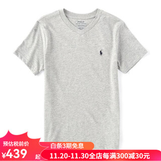 Polo ralph lauren big kids 8-20 boys children's clothing short-sleeved basic v-neck t-shirt versatile fashion henley shirt men's 20166698 andover heather l