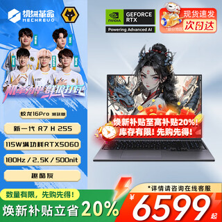 机械革命蛟龙16Pro游戏本 2025新款锐龙R7HX/R9HX 旗舰AIPC 满血5070/5060 电竞高刷学生设计笔记本电脑 旗舰AI新品R7H/5060满血/180Hz 定制设计:24G内存+