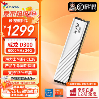 Adata 24g/48g (24g*2) set ddr5 6000 frequency ai computer accessories desktop memory bar longyao d500g rgb light bar c28 timing hynix new mdie d300/white vest bar 6000 24g c28