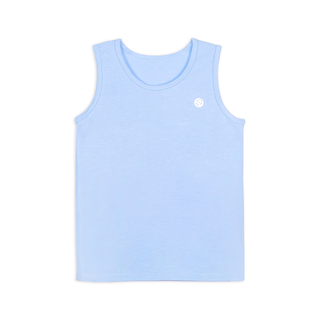 Children's moisture-absorbent quick-drying vest base home clothes cloud-sense breathing clothing antibacterial sleeveless new lenzing tencel class a wind chime blue 100 cm