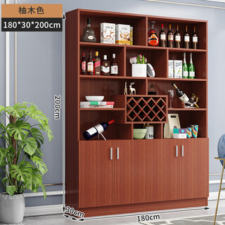 Yusenyi wine cabinet against the wall living room home red wine storage cabinet modern simple wine cabinet sideboard integrated entrance cabinet customization 180*200*30 modern door 4 doors teak color double door