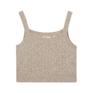 Autumn and winter women's american slimming white collar in style short knitted sweater vest light brown xs xs