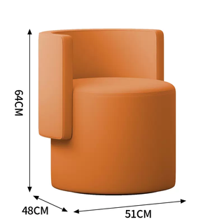 Yusenyi light luxury makeup chair bedroom makeup table makeup stool backrest manicure stool home cream style rotation (orange cat claw skin non-swivel leather fabric)