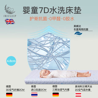 Baby mattress air fiber special comfortable baby children's latex kindergarten mattress mat class a maternal and infant grade 160*70 upgraded 2cm latex-tencel jacket