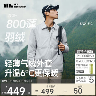 Beneunder air fleece jacket men's shirt jacket lapel outdoor casual commuting jacket jacket cl237 thin gray blue l