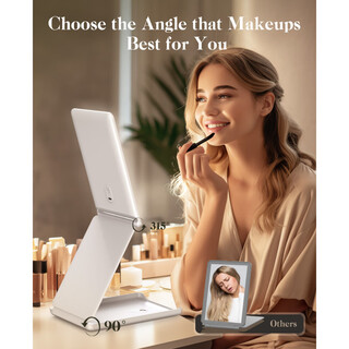 Folding makeup mirror, portable mirror with light, adjustable height, telescopic tabletop, travel led, 90-degree lift, ready stock/arrived in august, anti-auction price