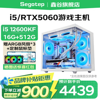 Xingu rtx5060ti/5060 host i5 14600kf/12600kf assembled computer host high-end e-sports game host desktop diy complete machine white sea view room 2 12600kf/5060/16g/512 white