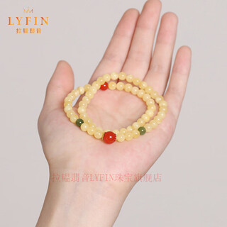 Layun feiyin natural collection grade beeswax bracelet full of honey amber multi-circle bracelet original design women's couple gift collection grade 6mm (with certificate)