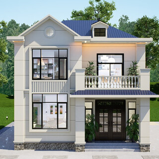 Ren yuanshu two-story european-style villa design drawings rural self-built house design drawings villa appearance renderings house design customized design (deposit consultation)