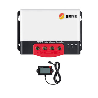 Mppt solar controller 12v24v automatically identifies photovoltaic power generation charger rv lithium iron phosphate lead acid mc-12v24v40a+rm-6 (lcd display)