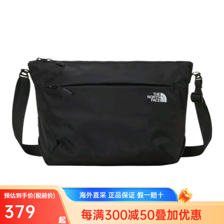 The north face (the north face) outdoor casual cross-body shoulder bag, same style for men and women, couple style, front logo printing, medium size, black, length 26.5cm, width 9cm, height 23cm