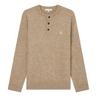 Henry grant autumn and winter 2025 new solid color floral yarn blended turtleneck sweater men's casual warm sweater floral gray kqby253121u111 one size (46)