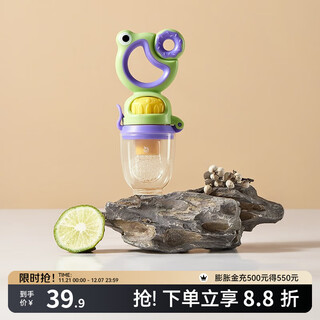 Emxee bite bag baby food fruit and vegetable silicone play baby fruit food supplement greedy baby series bite bag lemon green 1 pack