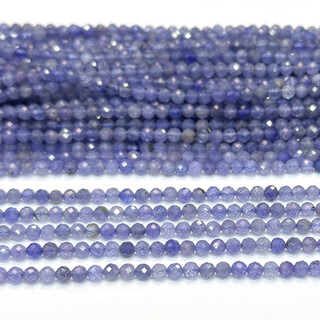 Fat donglai's same style tanzanite necklace natural 3mm faceted diamond-cut round beads loose beads diy bracelet semi-finished hand beads 3mm 1 piece 38cm second batch super beautiful